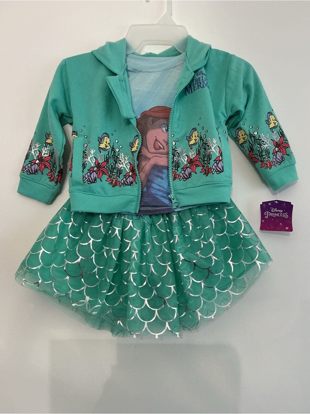 Disney Ariel Teal Hoodie and Mermaid Skirt Set